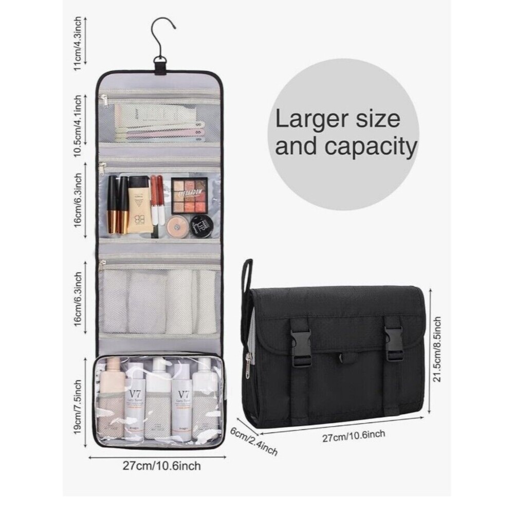 Travel Hanging Toiletry Bag for Men Women Travel Kit Shaving Bag Waterproof LARG